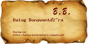 Balog Bonaventúra névjegykártya